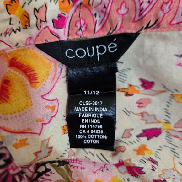 Y2K Pink Floral Paisley Midi Skirt Sequins Fairy Boho size M Cotton A Line - Picture 9 of 9